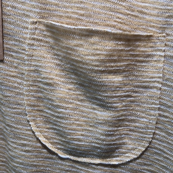 NWT Project Social T raw pocket semi sheer pinstripe v neck oversize XS - Picture 2 of 11